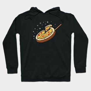 Pizza in wooden pan cartoon Hoodie